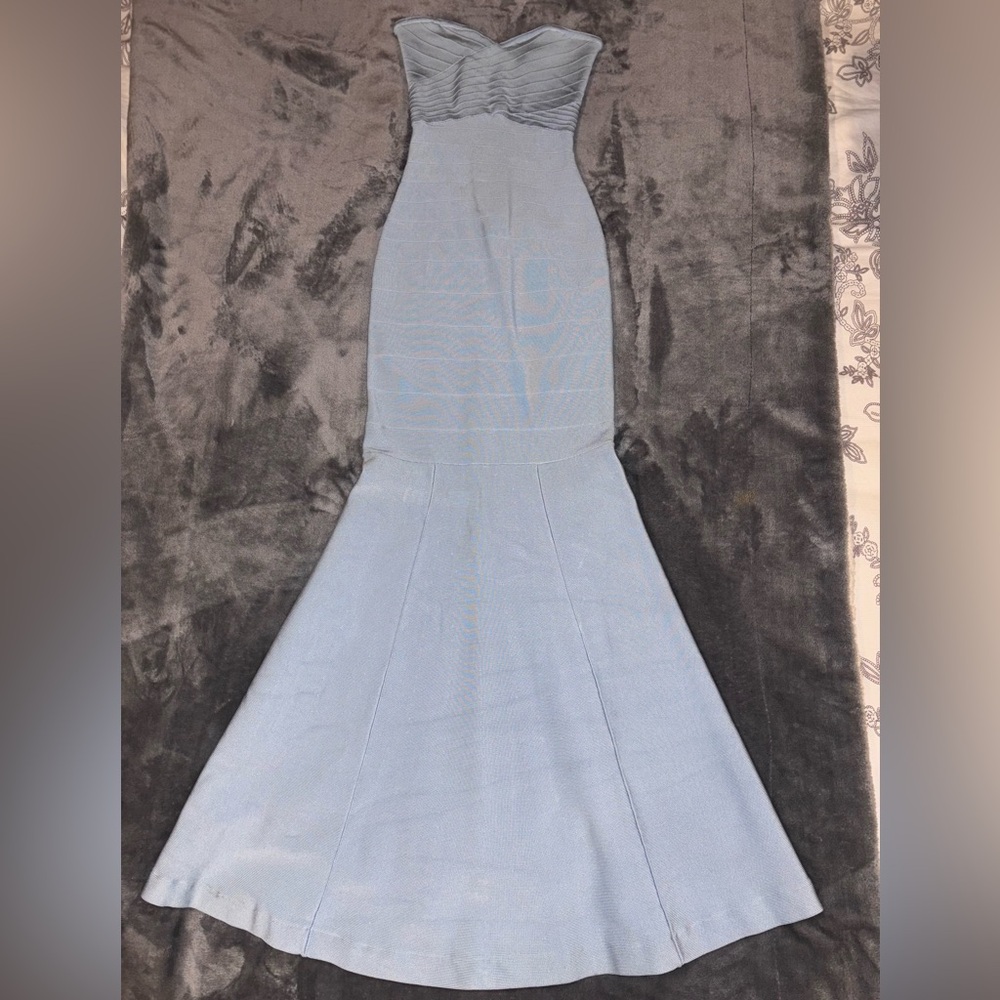 Marciano Strapless Bandage Light Blue Mermaid Dress